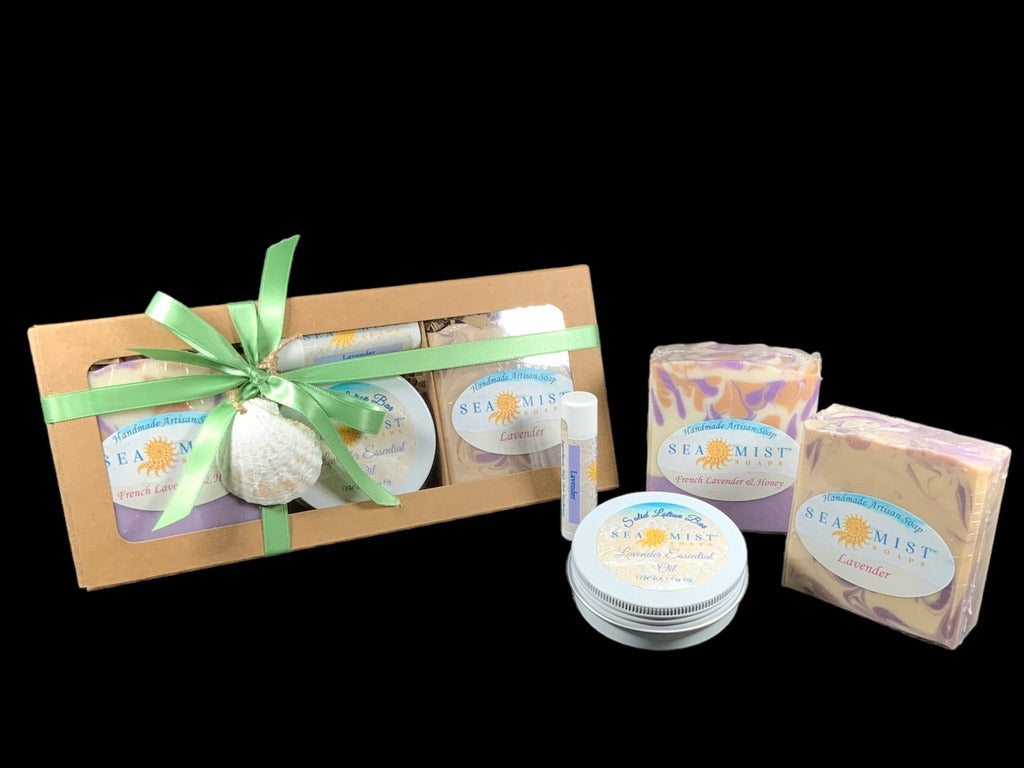 Gift Box Set 4 Piece (2 Soap, 1 Lotion Bar 1 Lip Balm)