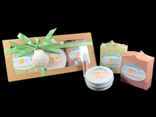 Load image into Gallery viewer, Gift Box Set 4 Piece (2 Soap, 1 Lotion Bar 1 Lip Balm)
