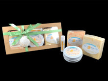 Load image into Gallery viewer, Gift Box Set 4 Piece (2 Soap, 1 Lotion Bar 1 Lip Balm)
